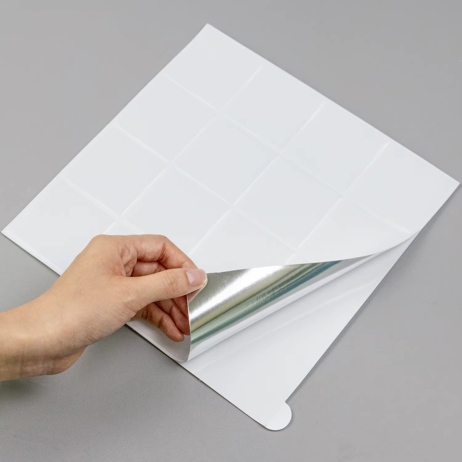 Vividtiles Fliesenaufkleber in Weiß, 10 Stück moderne Vinyl-Tapete für Wand und DIY-Projekte - Bild 2