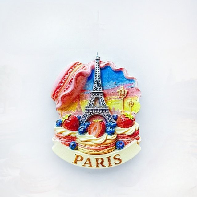 BearPaw Paris Schokoladenturm Kühlschrankmagnet in Multicolour als 3D Souvenir aus Kunststoff - Bild 1
