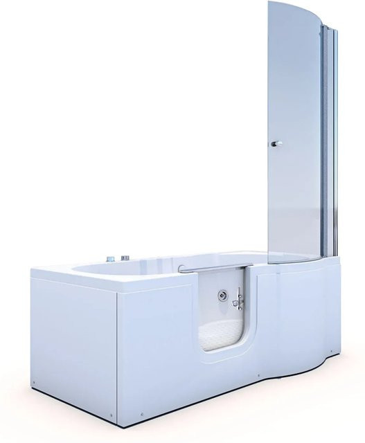 AcquaVapore Seniorendusche und Wanne mit Whirlpool S12D-WP-L, Farbe: Weiß, B/T/H: 170 x 85 x 120 cm - Bild 1