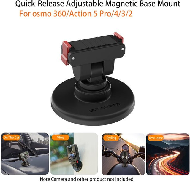 DJI Magnetische Adapterhalterung mit Saugnapf für Osmo Action 5 Pro, 4, 3, 2 und Osmo 360 in Schwarz - Bild 1
