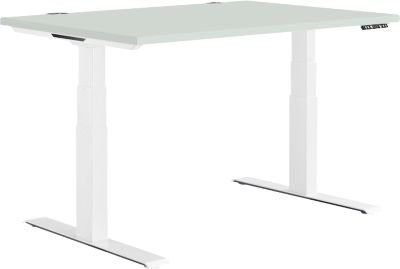 Schäfer Shop Genius Schreibtisch MODENA FLEX, elektrisch höhenverstellbar, T-Fuß, B: 120 cm, T: 80 cm, lichtgrau/weiß - Bild 1