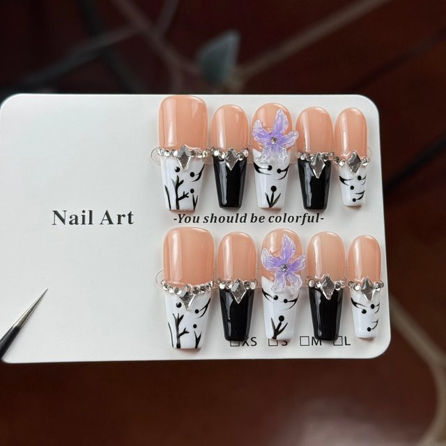 10 Stück Zebrastreifen Schmuck, handbemalt, glänzend - Bild 1