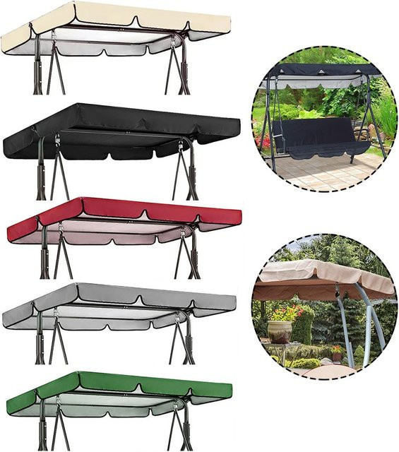 Wasserdichte Ersatz-Baldachin Abdeckung für Garten-Schaukeln und Sonnenschirme, B/T/H: 142 x 120 x 18 cm - Bild 1