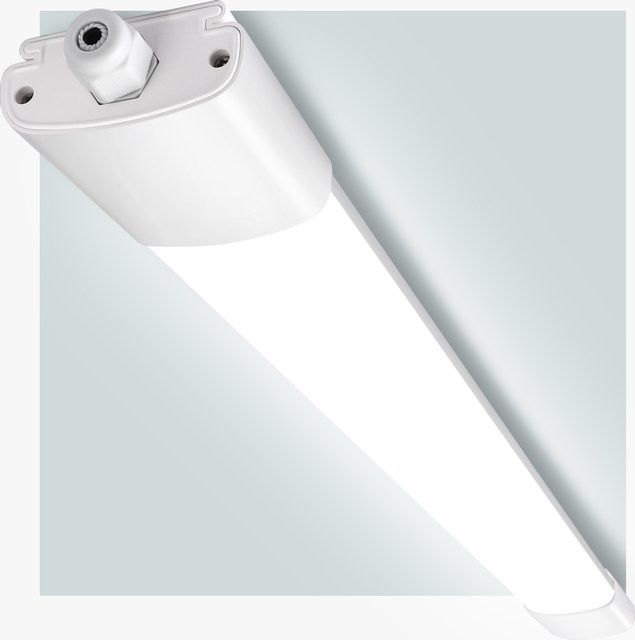 Oraymin LED-Nassraumleuchte 36 W mit 4000 lm in Neutralweiß, IP66 wassergeschützte Deckenröhre für Badezimmer, Küche und Garage, Länge: 120 cm - Bild 1
