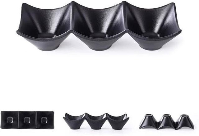 Yiran Furniture Dreifach-Abteiler Dippschale aus Melamin in Schwarz - Bild 1