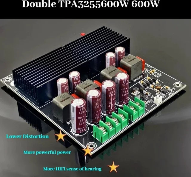 CHUBAN SAMP-200/300 Dual-Core TPA3255 Verstärkerplatine in Schwarz, 2x600W Hochleistungs-HiFi-Audiophile Version - Bild 1