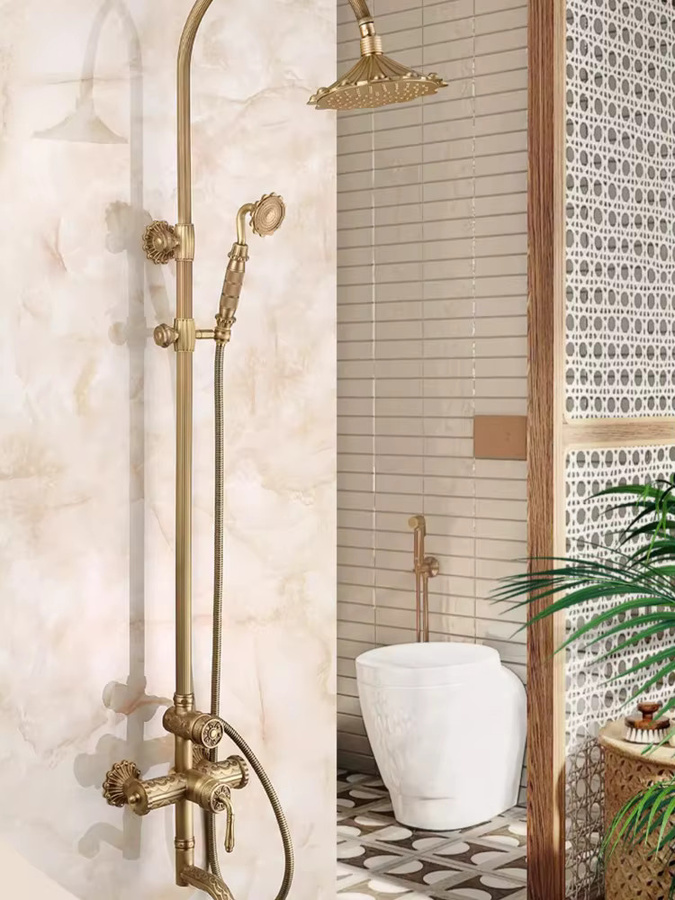 ZGRK Duschset im antiken Stil mit Regenbrause und Sprühkopf in Retro-Design - Bild 3