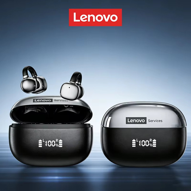 Lenovo RS119 Pro Open-Ear Wireless-Kopfhörer mit Bluetooth 6.0 und LED-Digitalanzeige in Schwarz oder Violett - Bild 1