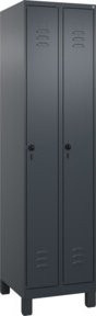 C+P Spind Classic PLUS Garderobenschrank mit 2 Abteilen, Anthrazit/Schwarz, H x B x T: 195 x 50 x 50 cm - Bild 1