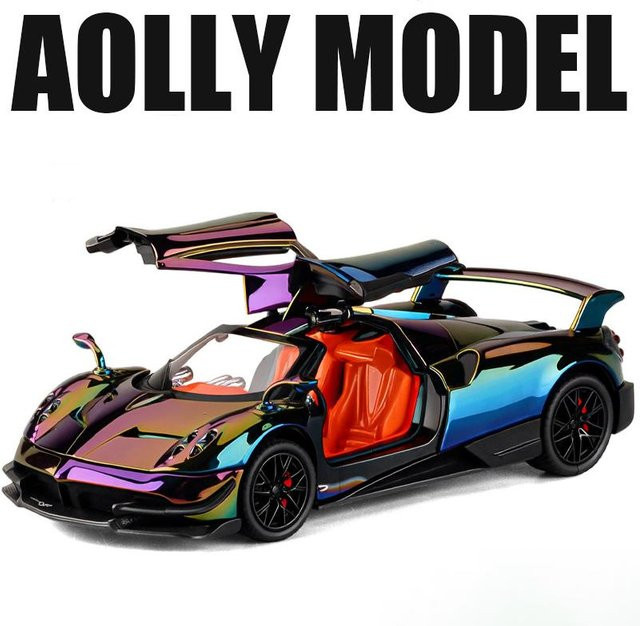 Linyi toy car Pagani Huayra Dinastia Sportwagenmodell, 1:32, Metall, mit Licht und Sound, schwarz, ab 14 Jahren - Bild 1