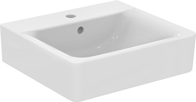Ideal Standard Handwaschbecken Connect Weiß mit 1 Hahnloch und Überlauf, Wandhängend, Breite: 50 cm - Bild 1