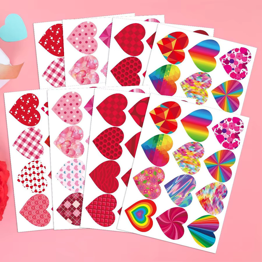 8 Stück Herz Aufkleber für Valentinstag und Hochzeiten zur Dekoration von Geschenkkartons, Umschlägen und Scrapbooking - Bild 2