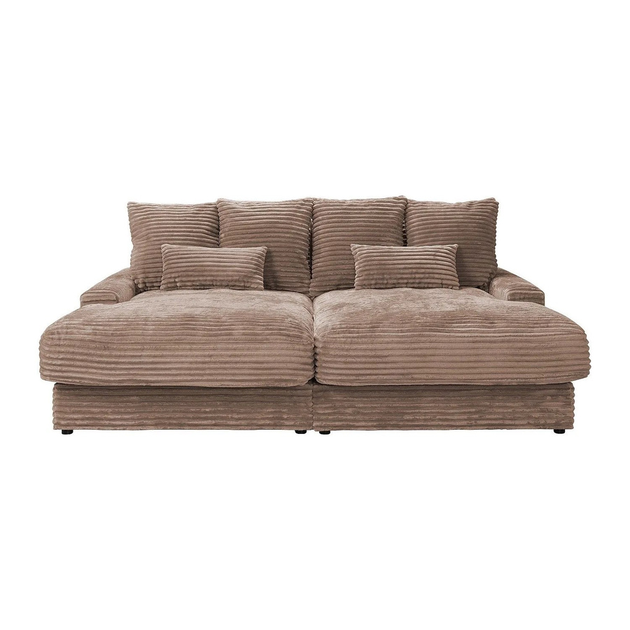 Calazo Sofa in Taupe mit Cordstoff ohne Schlafmöglichkeit Breite: 232 cm - Bild 2