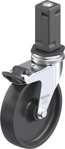 Blickle Lenkrolle LRA-POA 102G-FI-EV04 mit Feststeller in Schwarz und verzinktem Stahl mit 100 mm Rad-Durchmesser und 70 kg Tragfähigkeit - Bild 1