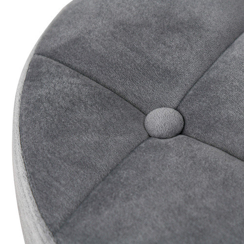 HOMCOM Salonstuhl drehbar mit Rollen in Grau aus Samt und Polyester, B/T/H: 35 x 35 x 49-61 cm - Bild 3