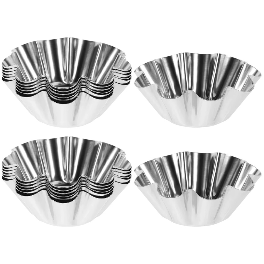 GLANYOMI 12er Set Edelstahl Muffin-Formen mit Antihaftbeschichtung, runde Dessertformen in Silber - Bild 3