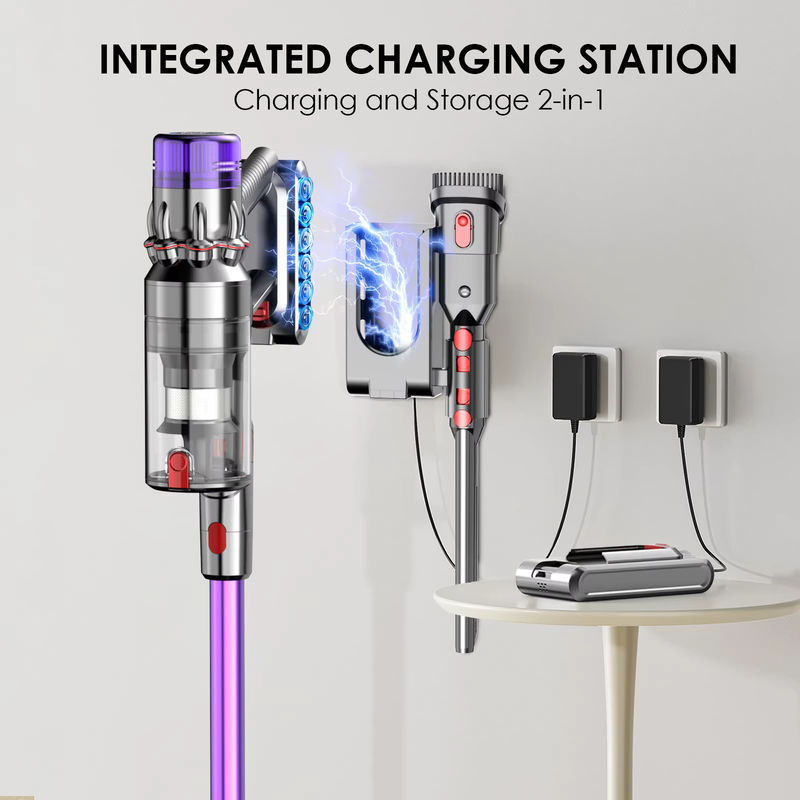 Fixtfixer 6-in-1 Kabelloser Akku-Staubsauger mit 500W und 65KPA Saugkraft, Beutelloses System in Lila für Böden, Teppiche und Polster - Bild 5