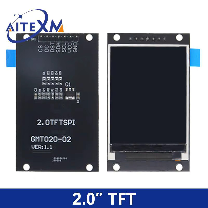 AITEXM ROBOT TFT-Display 2,0 Zoll OLED LCD Laufwerk IC ST7789V 240RGBx320 Dot-Matrix SPI Schnittstelle für Arduino Vollfarb-LCD-Anzeigemodul in Schwarz - Bild 2