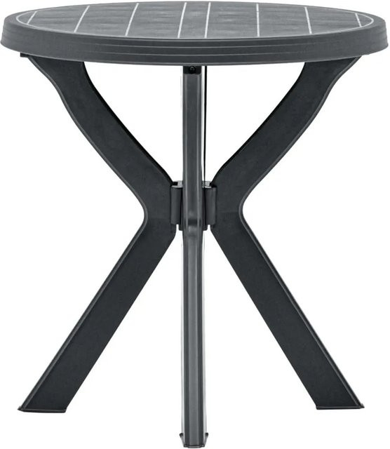 Furnicato Bistrotisch Anthrazit aus Kunststoff für Garten, Terrasse und Balkon, Durchmesser: 70 cm, Höhe: 72 cm - Bild 1