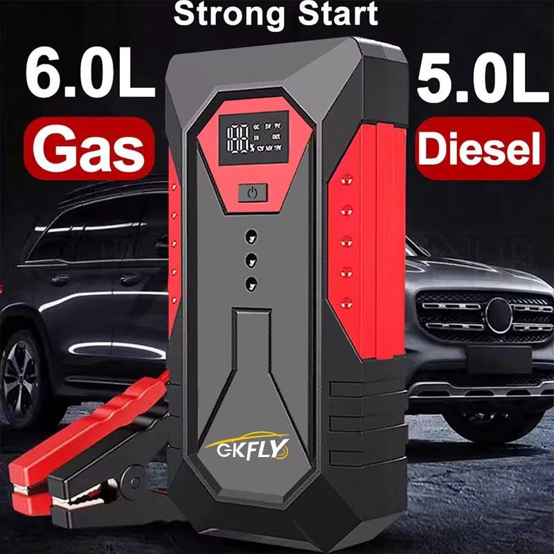 GKFLY Tragbares Auto-Starthilfe Powerbank Autobatterie-Booster 12V Startgerät für Benzin und Diesel in Schwarz oder Grün - Bild 2