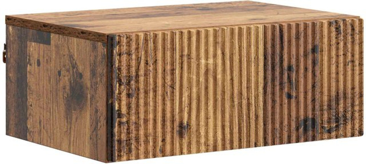 Wandmontierter Nachttisch vidaXL aus Altholz in Braun im Industrial Design, B/T/H: 49 x 34,5 x 20 cm - Bild 1