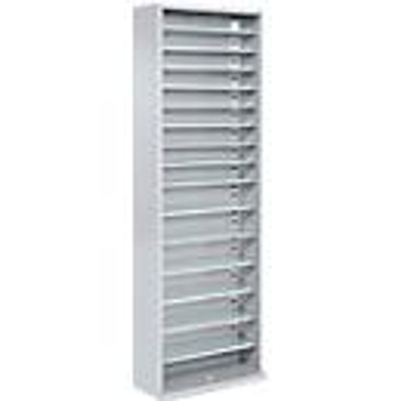 C + P Magazinschrank in Hellsilber mit 15 verstellbaren Böden, Höhe: 198 cm - Bild 2