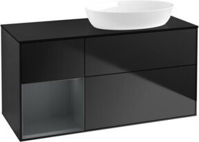 V&B Waschtischunterschrank Finion mit Wandbeleuchtung, Blau lackiert, Breite: 120 cm, Tiefe: 50,1 cm, Höhe: 50,1 cm - Bild 1