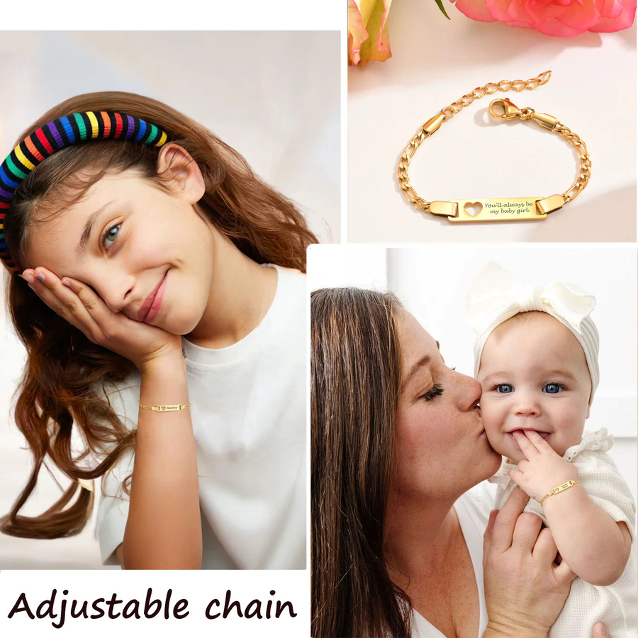 AIMH Kinderarmband Edelstahl, Gold, Herz, Jungen und Mädchen - Bild 2