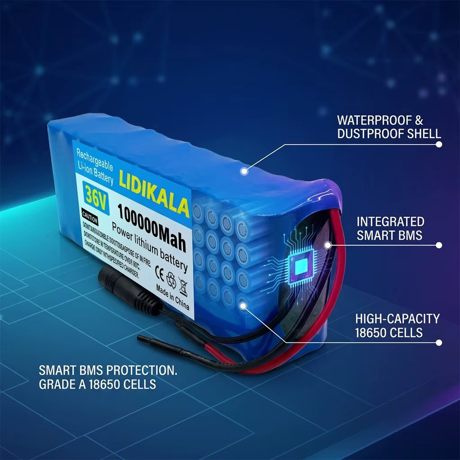 36V 100Ah 100000mAh 10S2P Lithium-Ionen-Akkupack in Blau mit Smart BMS für E-Scooter, E-Bike und Elektrorollstuhl - Bild 5