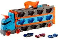 Hot Wheels 2-in-1 Rennbahn-Transporter Spielfahrzeug 1:64 blau/orange ab 4 Jahren - Bild 2