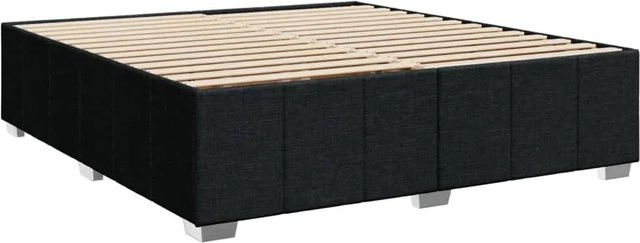 vidaXL Bettgestell aus massivem Kiefernholz und Stoff in Schwarz B/T/H: 180 x 200 x 46 cm - Bild 1