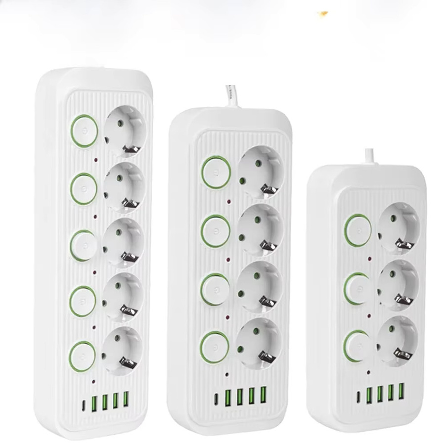 Steckdosenleiste mit USB-Ports und Überspannungsschutz von lehotpia in Weiß mit individuellen Schaltern und Netzwerkfilter - Bild 4