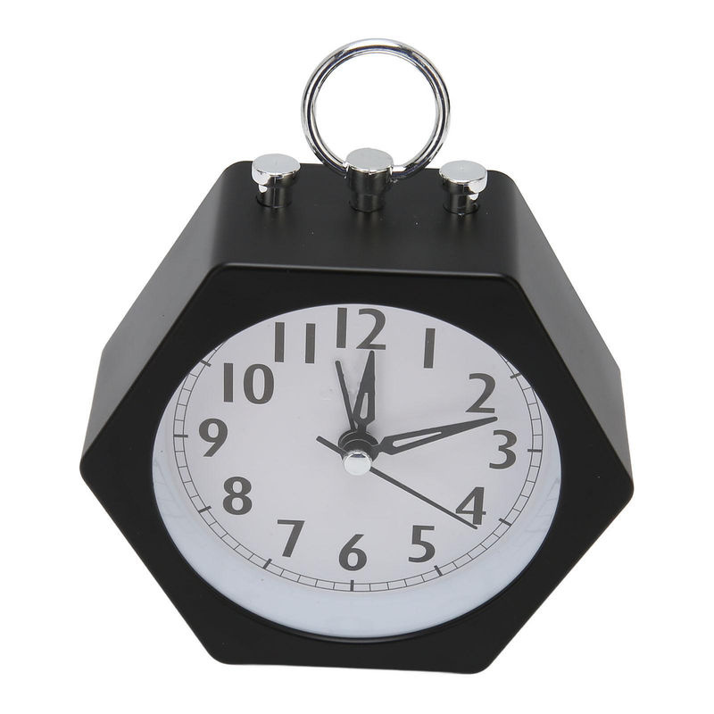 Tooarts Polygon Wecker Analog aus Metall in Schwarz, minimalistisches und geometrisches Design, B/T/H: 11,3 x 11,3 x 11,3 cm - Bild 5
