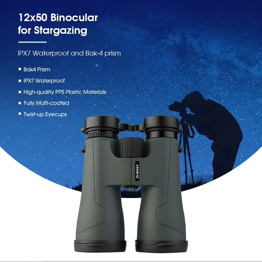 Svbony SA203 12x50 Fernglas mit IPX7 Wasserdichtigkeit, FMC Multicoating und Bak4 Prismen inklusive Nackenband und Stativadapter - Bild 2