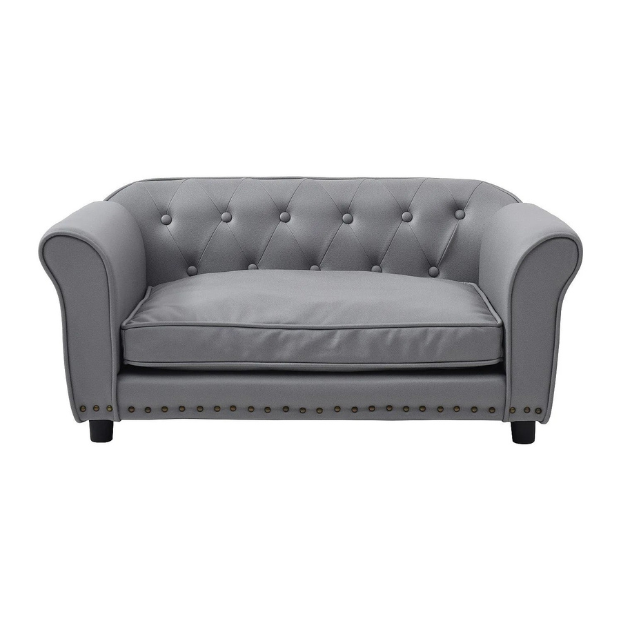 Vente-unique Tier-Sofa Galiama aus Kunstleder in Grau, Breite: 94 cm - Bild 2