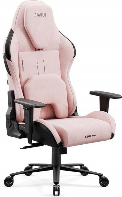 Diablo Chairs X.ONE PRIME Ergonomischer Gaming-Sessel aus Stoff in Akira Pink Rosa mit Kopfstütze und verstellbarer Höhe - Bild 1