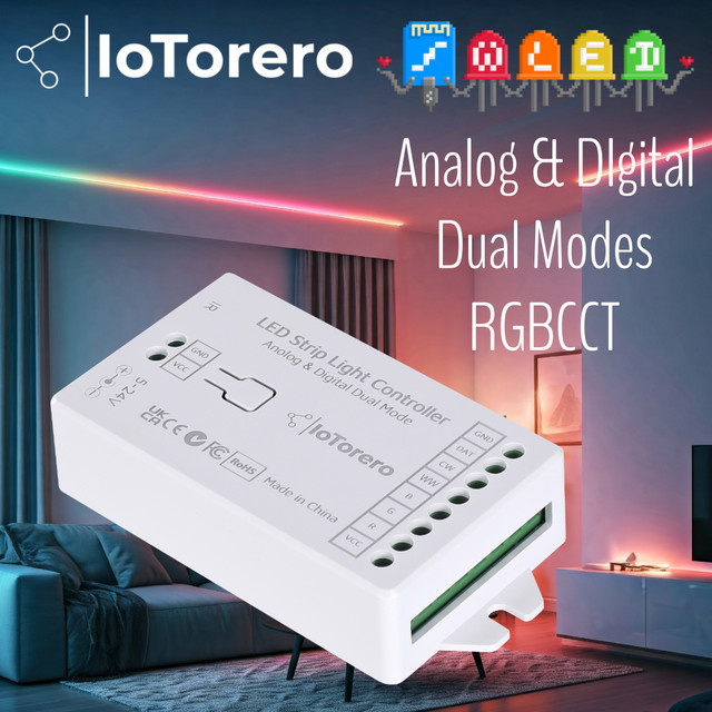 IoTorero WLED PWM RGBCCT Dual-Mode-Streifencontroller mit WiFi und Home Assistant Kompatibilität - Bild 1