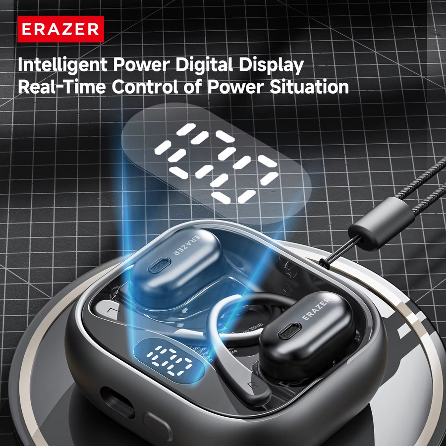 ERAZER XF53 Bluetooth-Funkkopfhörer in Schwarz mit Bluetooth V6.0, offene Sportkopfhörer mit KI-Übersetzer-Funktion und weichem Ohrbügel - Bild 4
