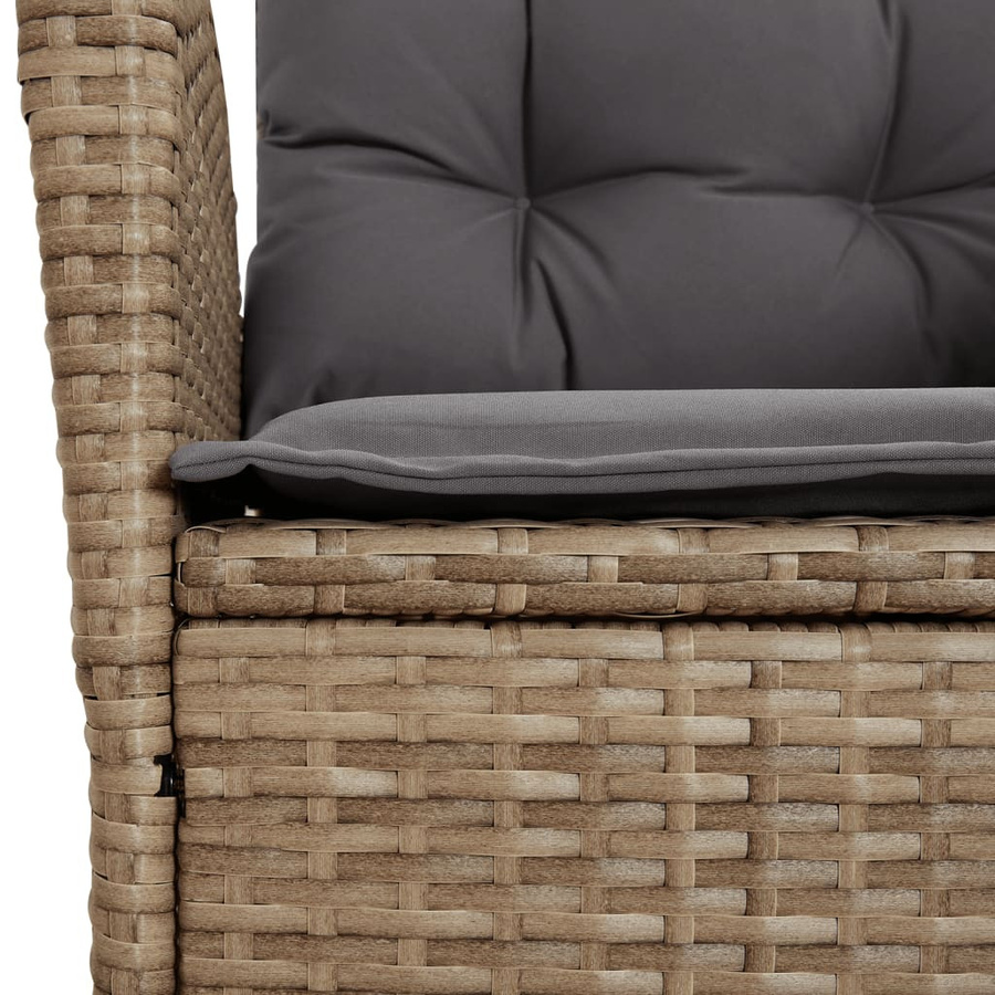 vidaXL 9-teilige Garten-Essgruppe aus Polyrattan mit Kissen in Beige - Bild 4