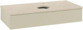 V&B Waschtischunterschrank Antao mit Frontstruktur in Grau lackiert, B/T/H: 100 x 50 x 19 cm - Bild 1
