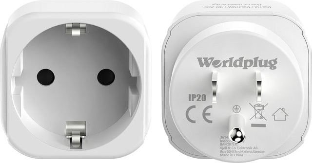 HITRENDS Reiseadapter Set 2 Stück EU zu US Typ B C E F in Weiß - Bild 1