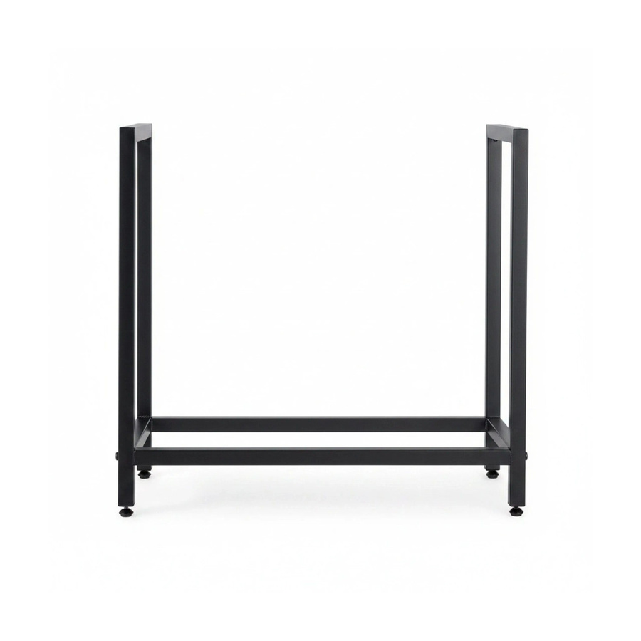Relaxdays Kaminholzregal aus Eisen in Schwarz, modern und platzsparend, B/T/H: 62,5 x 30,5 x 65 cm - Bild 2