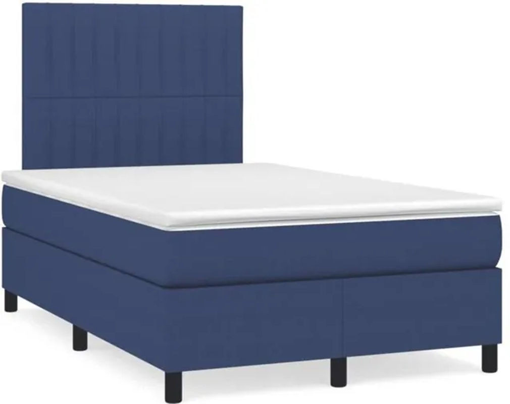 Vidaxl Boxspringbett mit Matratze in Blau aus Stoff, B/B: 120 x 190 cm - Bild 1