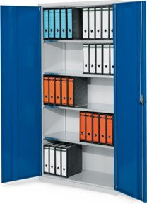 Kappes Systemschrank Serie 500 aus Stahlblech mit Schwenktüren und 4 Fachböden, Farbe: Grau, H x B x T: 195 x 100 x 50 cm - Bild 1
