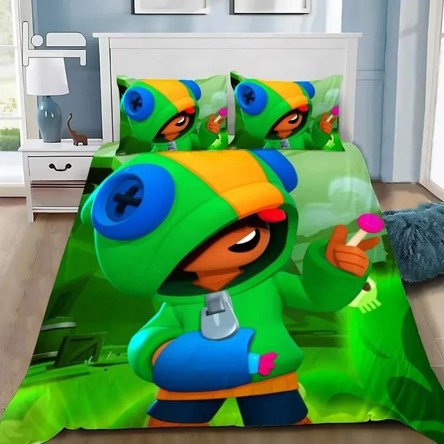 B-Brawl Leon Anime Bettwäsche Set mit Bettbezug und Kissenbezug, Mehrfarbig, B/B: 228 x 228 cm - Bild 1
