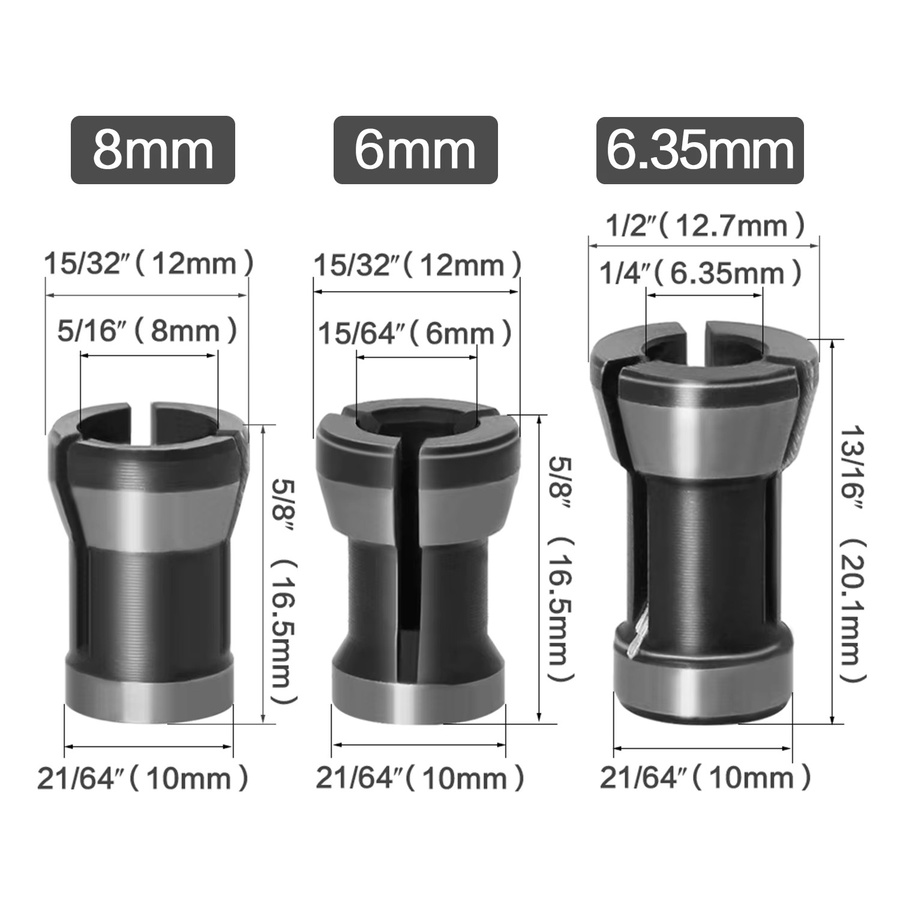 STONEGO Carbon Stahl Router Chuck Umwandlung Fräsen Verlängerung Spannzange Adapter aus Edelstahl - Bild 2