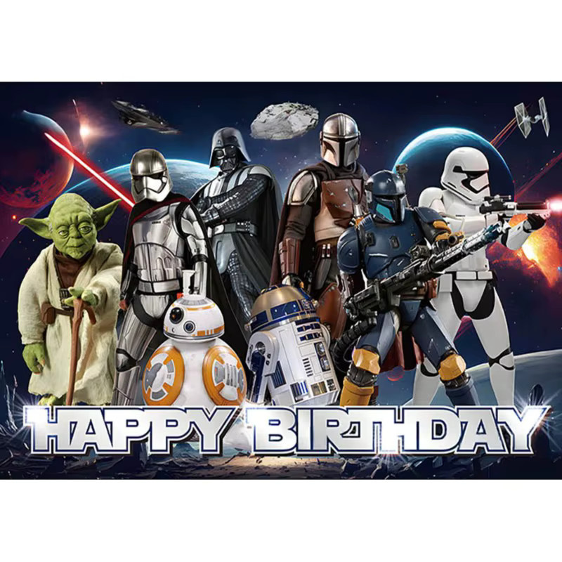 Star Wars Galaktisches Abenteuer Party-Hintergrund von BEAST KINGDOM für Kindergeburtstage und Fotografie, B/H: 150 x 100 cm - Bild 3