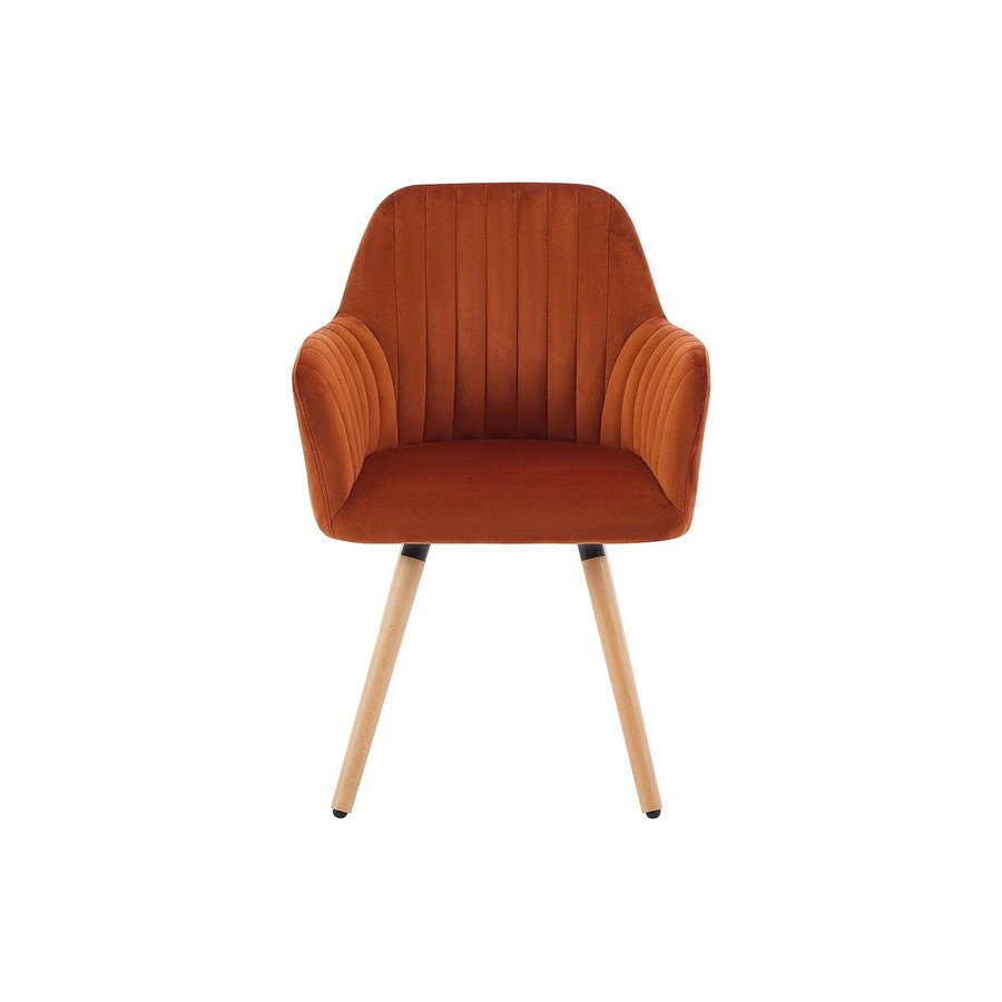 Vente-unique Eleana Stuhl aus Samt und Metall in Terracotta, Höhe: 56 cm - Bild 2