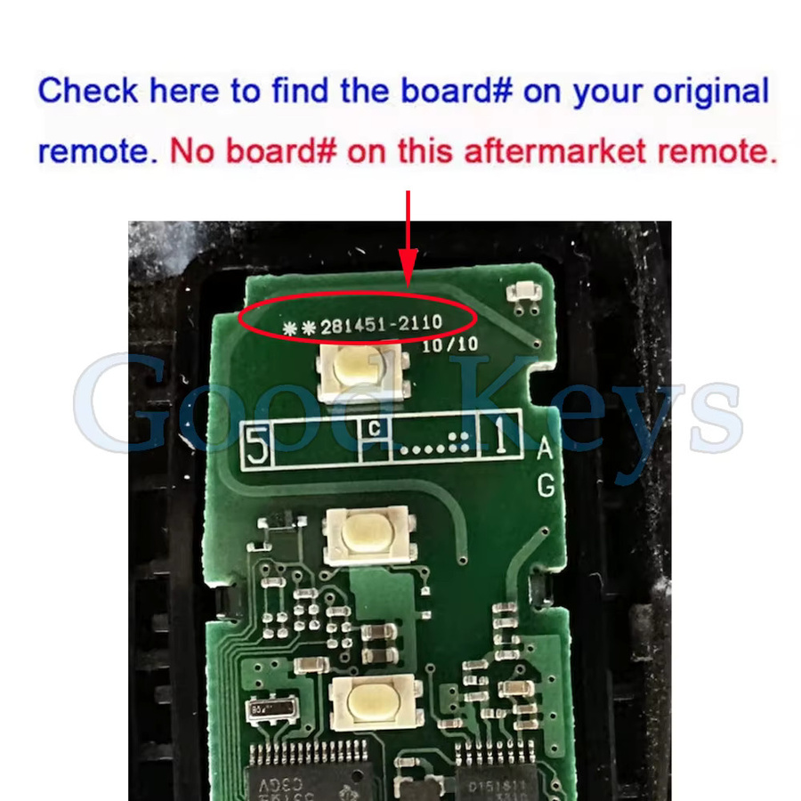 DIYKEY Ersatz Fernbedienung für Toyota Prius C Land Cruiser Highlander Smart Remote Key Fob HYQ14FBA 314,3 MHz in Schwarz - Bild 2