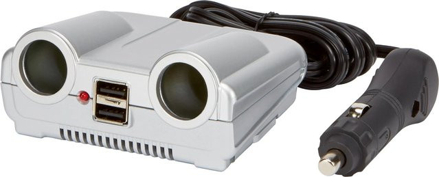 OBI Doppelsteckdose mit USB-A Anschluss in Silber - Bild 1